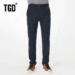 TGD 秋季新款男士修身牛仔裤 弹力紧身直筒牛仔长裤子