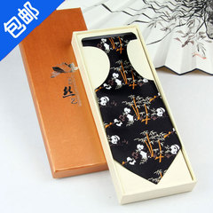 熊猫真丝丝绸领带礼盒中国风礼品送老外特色礼品外事出国礼物