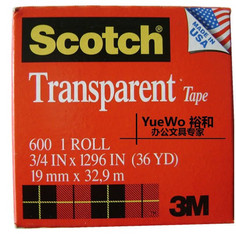 （京城泰生）美国3M文具胶纸 Scotch Transparent tape 600 3/4IN