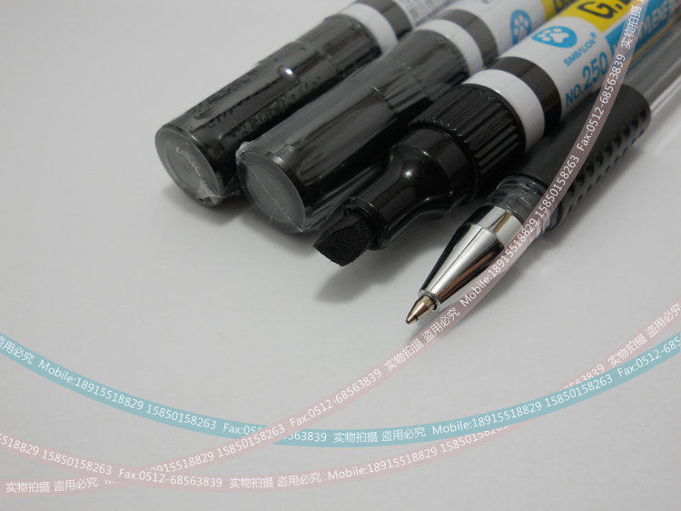 雄狮扁头记号笔 黑色扁头油性笔 雄狮250奇异麦克笔 油性速干