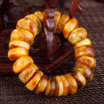 缘祥顶级天然老蜜蜡原石手串20-25mm 7907