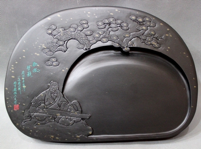 思齐堂 歙砚 《梅林清韵》 金星精品 歙砚砚台 艺术品位