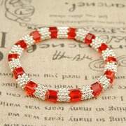 Snowflake Crystal bracelet bracelets handmade beaded jewelry DIY jewellery kits using elastic thread