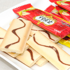韩国进口零食品 可瑞安休闲饼干 CROWN 可拉奥奶油蛋卷 144g