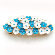 Package mail smiling Korean flowers rhinestone top clamp horizontal clamp tiara hair Barrette-spring jewelry