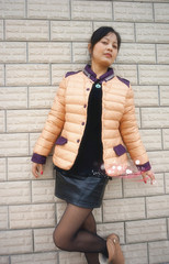 专柜正品雪豹2013新款冬装时尚修身立领保暖羽绒服女短装外套3312