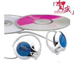 Actto/安尚BKS-10挂耳式电脑耳机带麦克风潮流可爱运动长线控蓝色