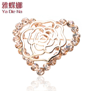 Ya na brooch inlaid diamond brooch Lady pin pierced love roses Korea Joker accessories