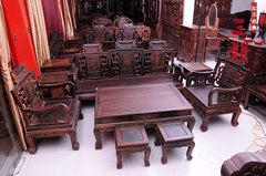 红木家具/老挝大红酸枝家具/红木沙发清式红酸枝象头沙发8件套