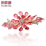 Ya na rhinestone flower hair clip Korea Crystal hair clip hairpin cross clip hair clip Q0153
