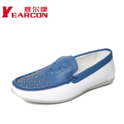 YEARCON/con men's shoes in spring and autumn the new leather trend soft leather rivet man sets foot shoes