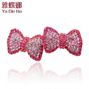 Ya na full rhinestone bow clip small hairpin hair accessories hairpin clip jewelry A0132