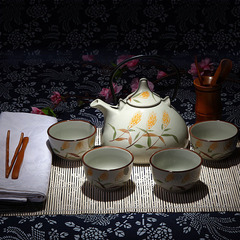 景德镇茶具套装特价包邮 陶瓷 功夫茶具整套家用茶壶茶杯 稻花