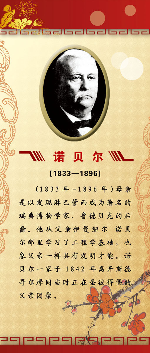 海报印制设计展板素材诺贝尔名人简介定制写真