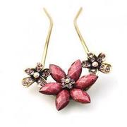 L041 good jewelry wearing flowers retro hairpins hairpin rhinestone hairpin hair clip flower retro hair accessories