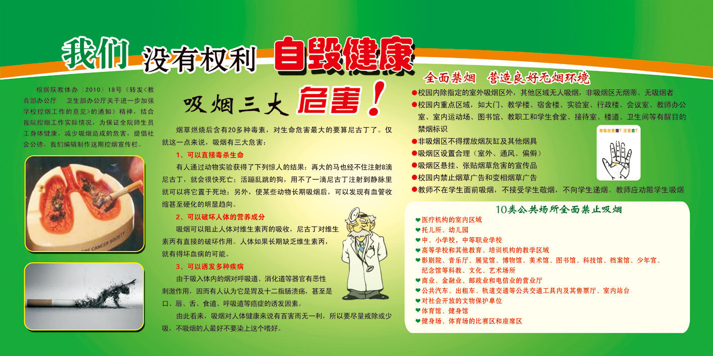 吸烟的危害展板