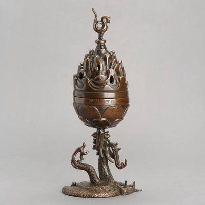 陈巧生炉 朱雀莲花博山炉 手工仿古纯铜 香薰香炉 宣德炉