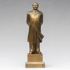 红之源毛主席铜像 纯铜 毛泽东风衣像 全身像 客厅装饰品66.5厘米