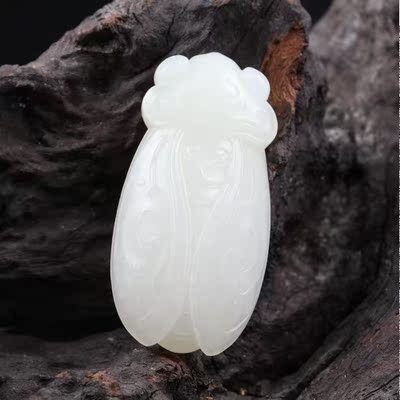 上海雅园玉器官方旗舰店 和田山料挂件 玉蝉