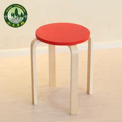实木小圆凳子 彩色曲木凳餐凳 板学习矮凳高坐凳时尚创意非塑料
