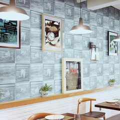 酒箱格子立体木纹墙纸 时尚个性客厅酒吧咖啡厅餐厅服装店壁纸