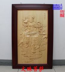 东阳木雕佛像挂画 菩萨木雕画中式装饰画挂件 实木仿古风水画108