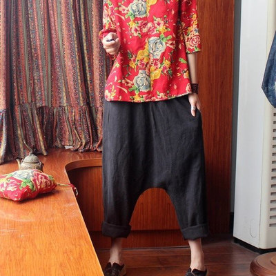 Autumn Original Flax literature Easy Drape Pants hanging files Ninth pants Casual pants Hip-hop pantsin the Women's clothing/Boutique , Pants , Casual pants category - from Buy2taobao.com to provide professional Taobao agent buy service