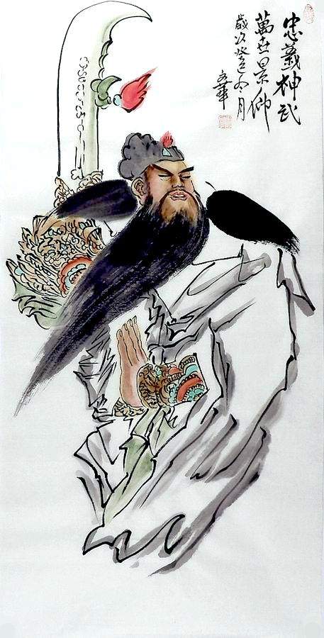 手绘字画书画装饰画热销yd030851王文华三尺国画人物财神关公100