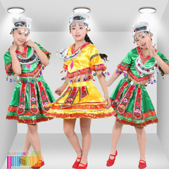 六一儿童演出服彝族舞蹈服装儿童苗族服少数女童款演出服装民族