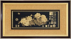 三奇帝 富贵平安1200X660金雕画 工艺壁画 电铸造工艺品 铜版画