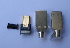 厂家直销振德Micro HDMI D TYPE 公头 带马口铁焊线式 连接器