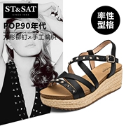 St&Sat/2015 summer styles on Saturday with waterproof women peep-toe leather Sandals SS52118826