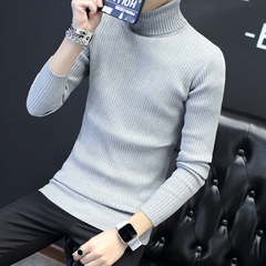 冬季新款韩版修身男士高领毛衣青少年休闲针织衫男生毛线衫潮衣服
