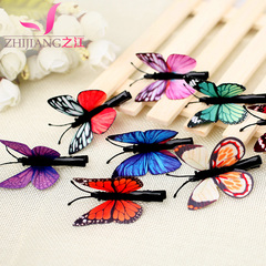 River three-dimensional simulation of butterflies hair ornaments set of 3 hairpin clip jewelry Korea front hair bangs clip Duckbill clip