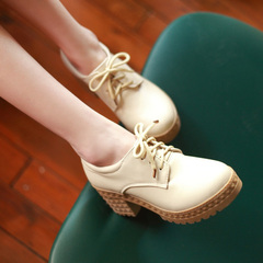 Heels rough round head in Europe and America with platform shoes and leisure shoes simple, comfortable student shoes