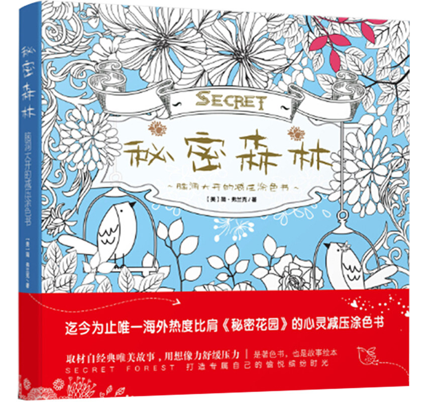 正版《秘密森林》探索奇境的手绘涂色书 继秘密花园后二次风靡经典