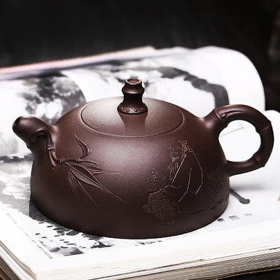 国家级高级工艺美术师 何忍群《品竹》家藏老紫泥 紫砂壶收藏