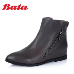 Bata/拔佳冬季专柜同款侧优雅时尚百搭牛皮女短靴512-2DD5