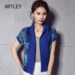 Artley2015新款威尔士树影印花纯羊绒开衫  女士厚款纯羊绒毛衣