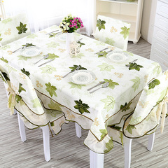 田园餐桌布餐椅套椅垫套装长方形茶几桌布布艺桌椅椅子套现代简约
