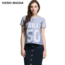 5折Vero Moda字母印花撞色拼接T恤|315201201