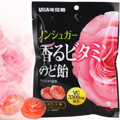 日本零食批发 进口悠哈UHA 玫瑰芒果维生素C味觉糖92g 含VC3300mg