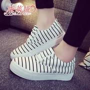 Yalaiya new sweet light canvas shoes flat shoes stripes low cut shoe breathable women's tide