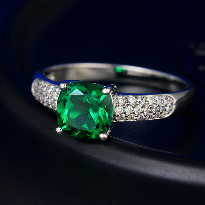 久亿珠宝的优惠券大全—六爪光圈绿宝石戒指简约单戒祖母绿碧玺女戒