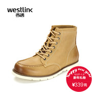 Westlink/West 2015 winter new vintage brush off casual leather men's boots with short tube Martin boots