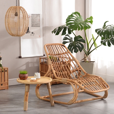 日式竹藤花斑成人躺椅摇摇椅老人椅休闲椅阳台做旧靠椅包邮