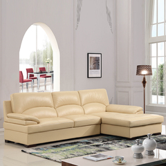 朗尼家具 米兰头层黄牛皮真皮沙发床 客厅组合L型 储物型沙发