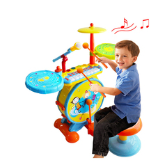 宝丽摇滚琴鼓组合爵士鼓儿童架子敲打乐器玩具儿童音乐鼓益智玩具