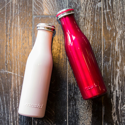 日本mosh进口牛奶保温杯女可爱情侣学生杯便携不锈钢直身杯500ml
