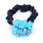 Baojing Korean fashion fabric circle flower rhinestone high elastic hair band of rough rope accessories hair accessories